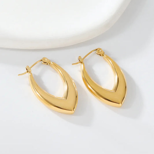 V-Shaped Gold Hoop Earrings