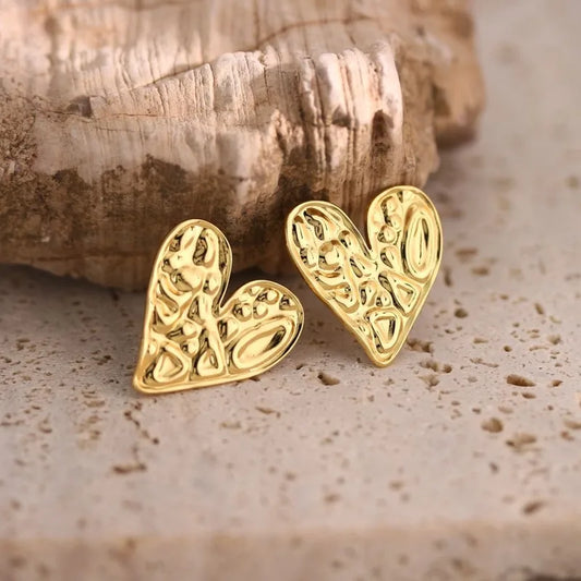 Gold Heart Shaped Earrings