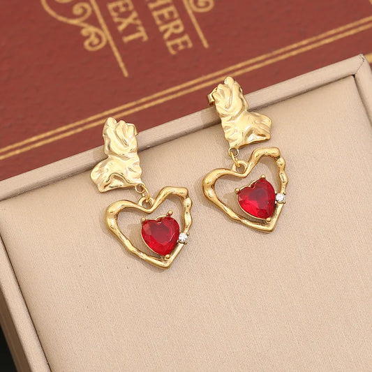 Zircon Heart Earrings