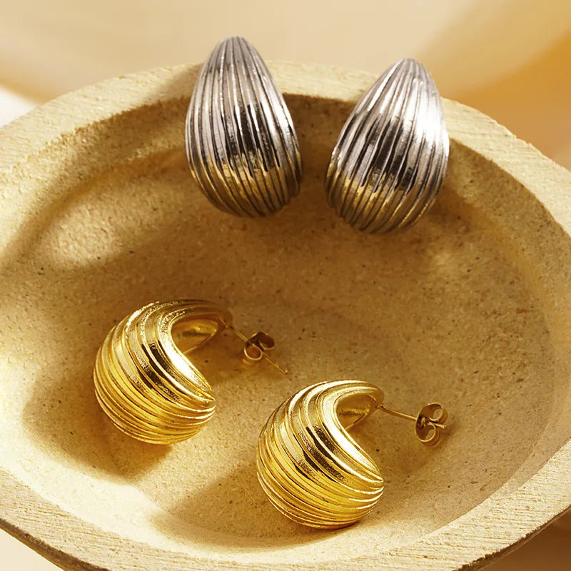 French Silver Stud Earrings