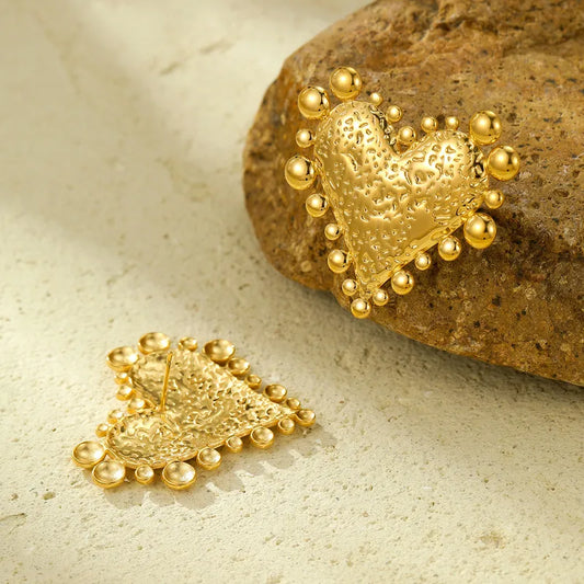 Vintage Gold Heart Shaped Earrings