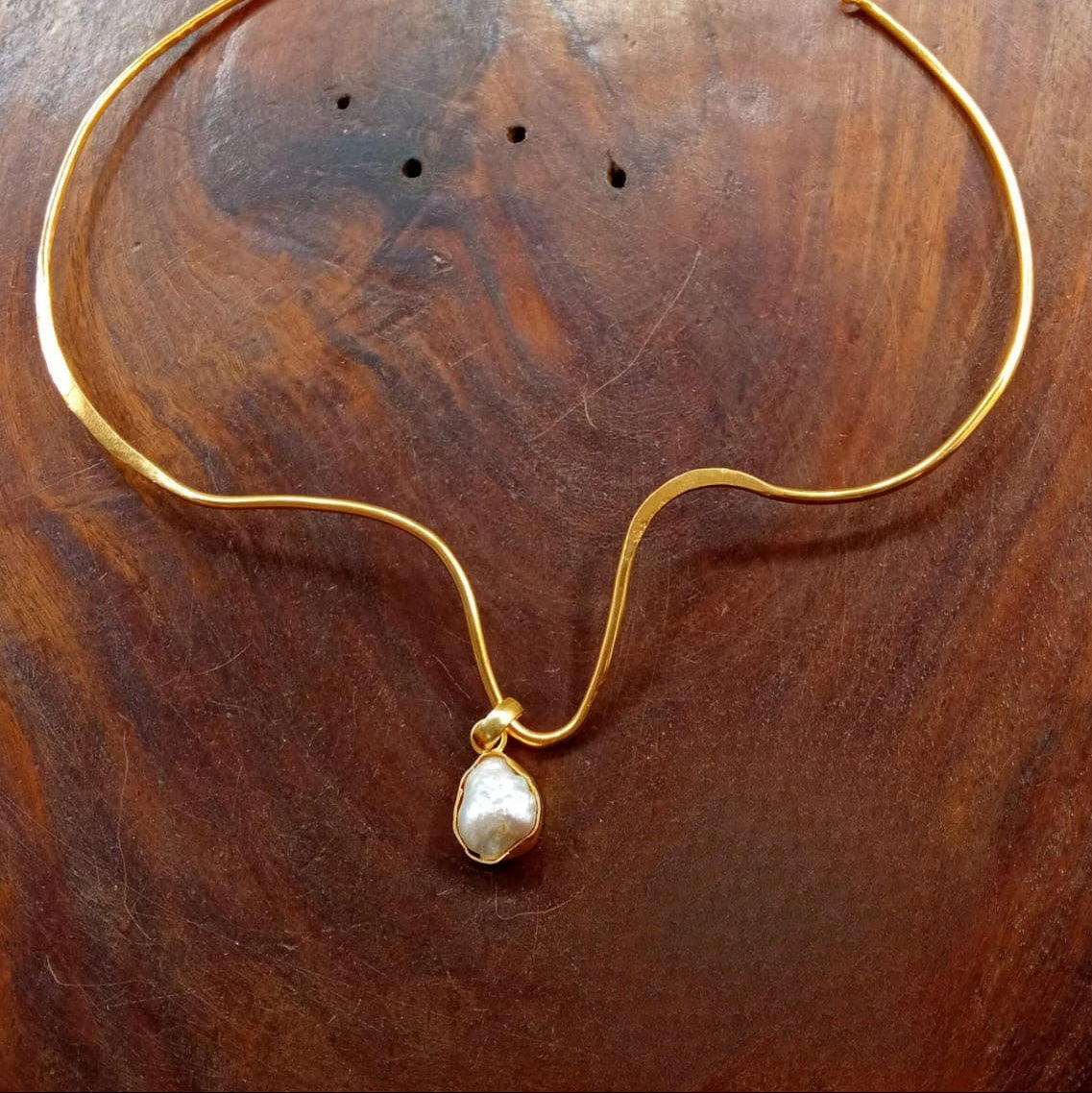 Teardrop Pearl Gold Necklace