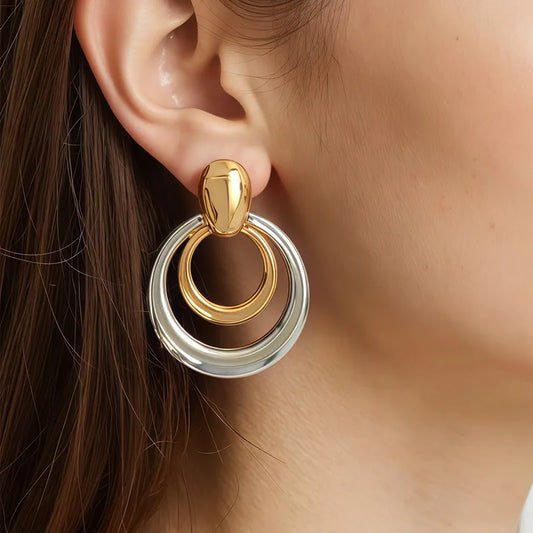 Gold Silver Hoop Earrings