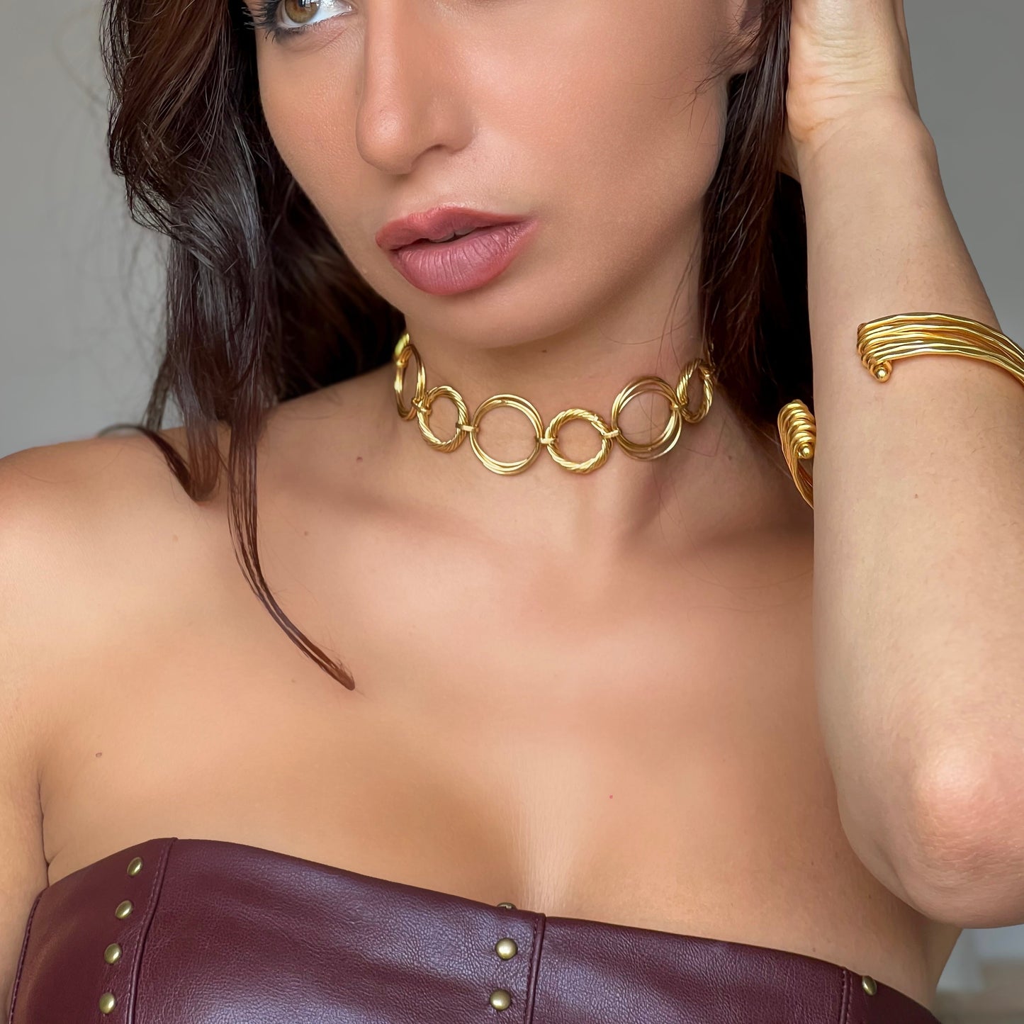 Gold Cirles Necklace