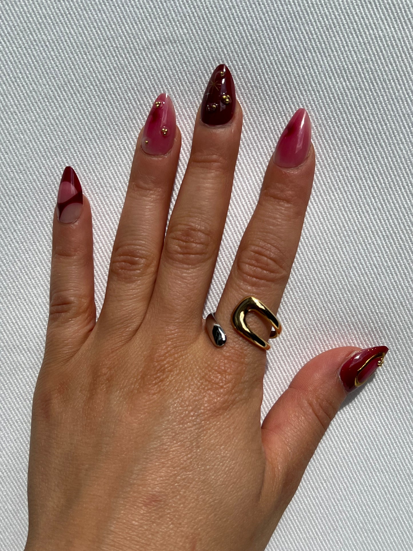 Gold Silver Adjustable Ring
