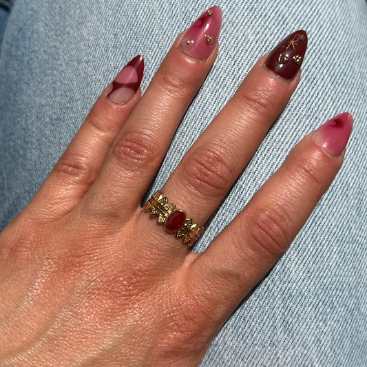 Red Stone Gold Ring