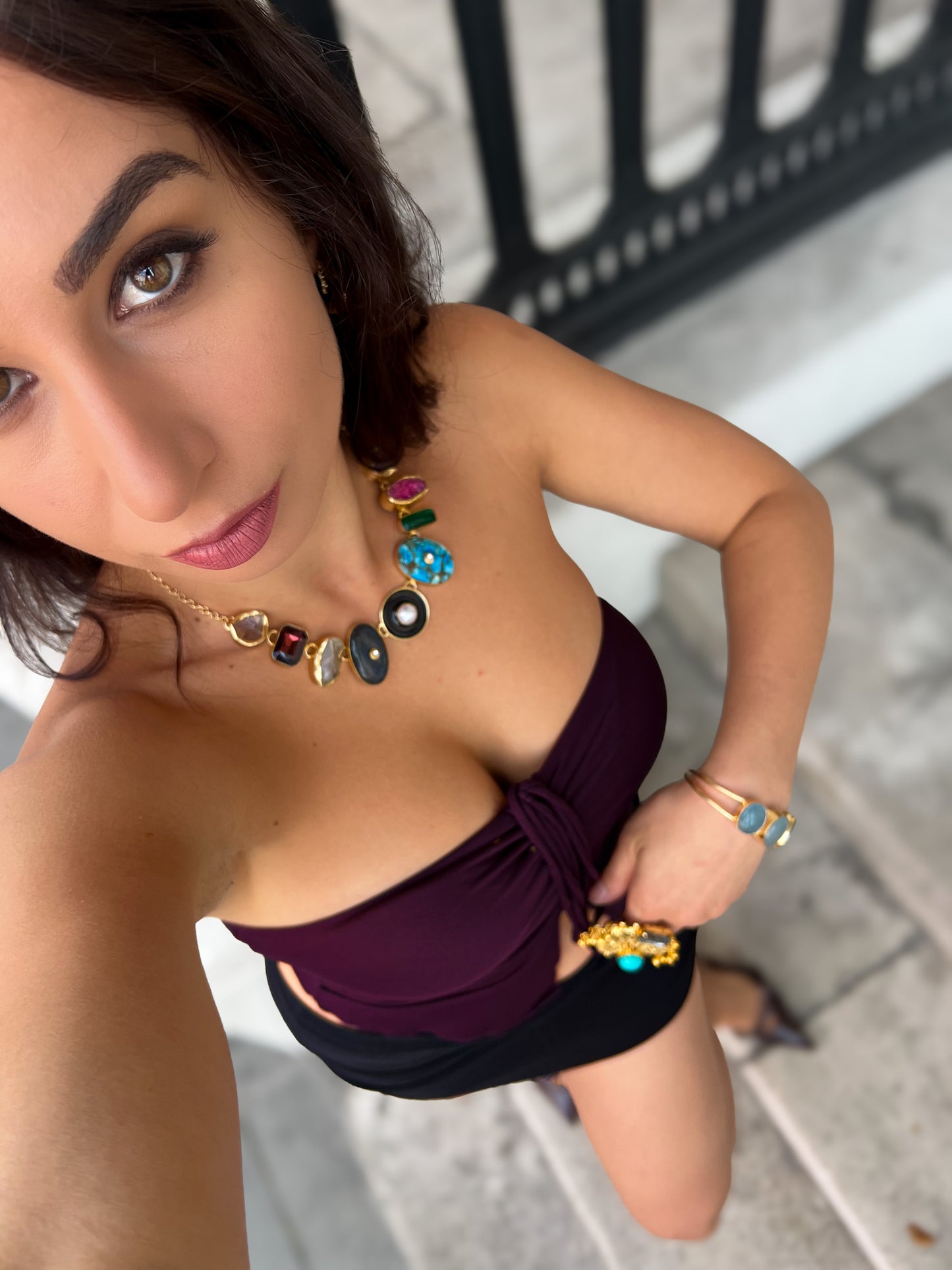 Multicolored Natural Gemstones Necklace