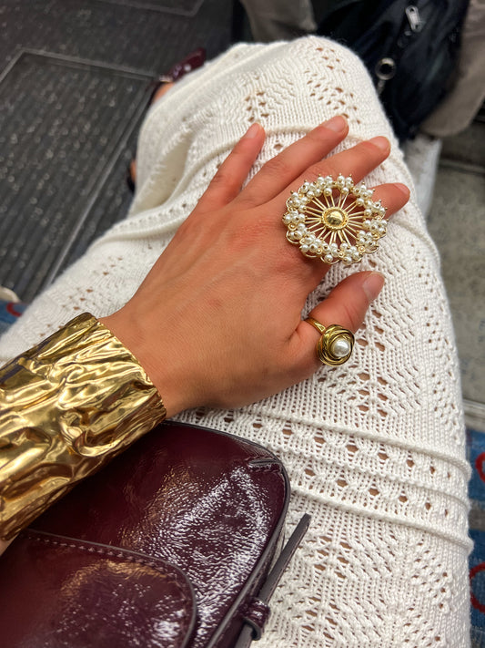 Gold and Pearls Ring