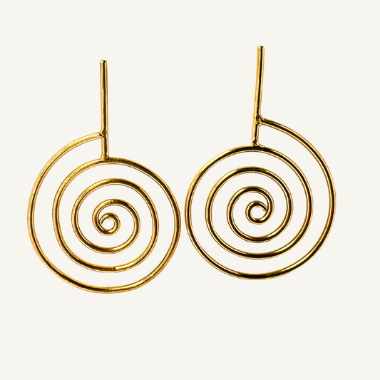 Gold Spiral Earrings