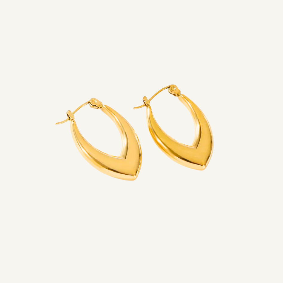 V-Shaped Gold Hoop Earrings