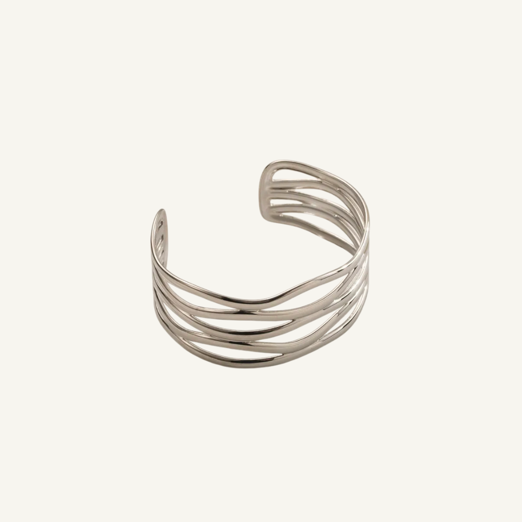 Multi Layered Silver Cuff Bracelet