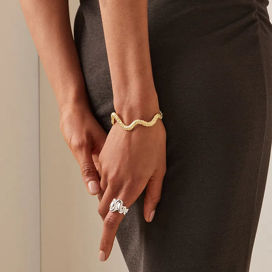 Geometric Gold Cuff Bracelet