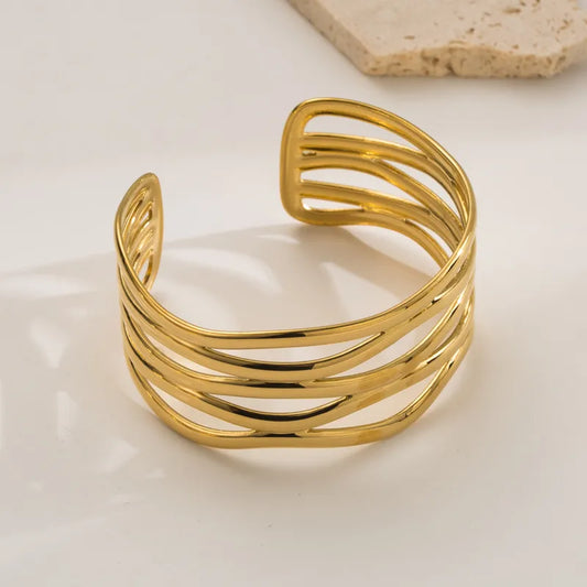 Multi Layered Gold Cuff Bracelet