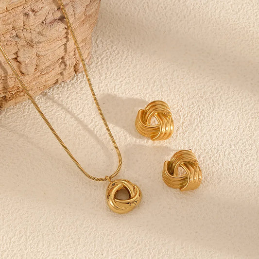 Gold Knot Stud Earrings
