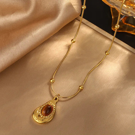 Tiger's Eye Pendant Necklace