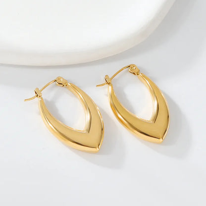 V-Shaped Gold Hoop Earrings