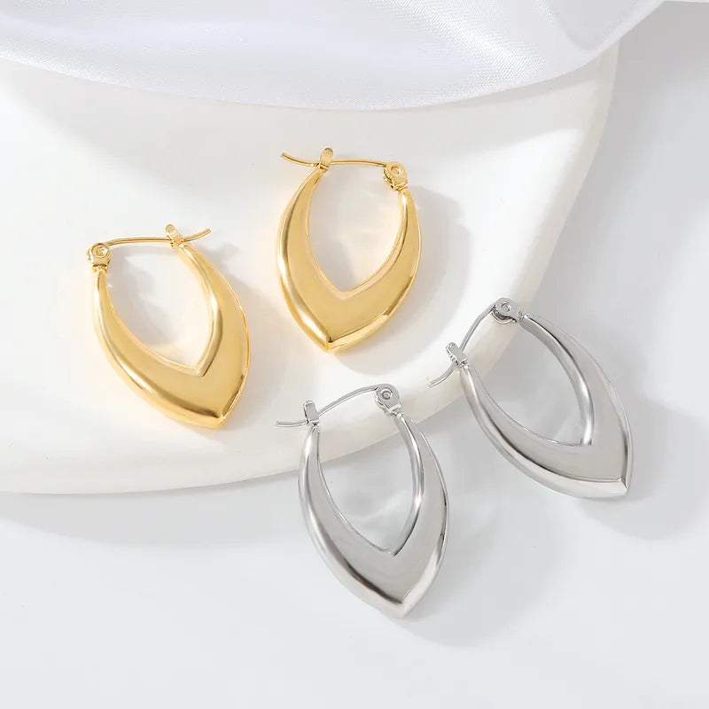 V-Shaped Gold Hoop Earrings