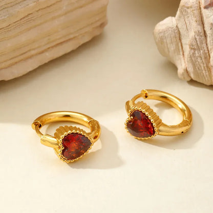 Heart Circle Earrings