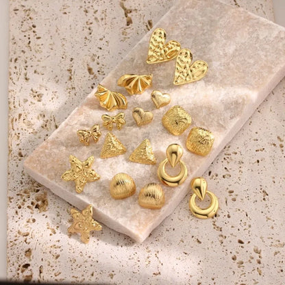Gold Heart Shaped Earrings