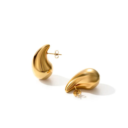 Gold Teardrop Stud Earrings