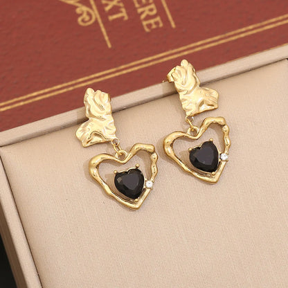 Zircon Heart Earrings