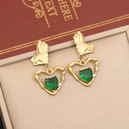 Zircon Heart Earrings