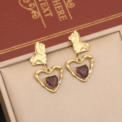 Zircon Heart Earrings