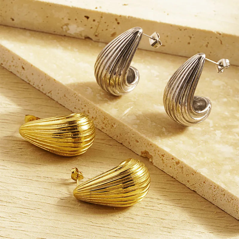 French Gold Stud Earrings
