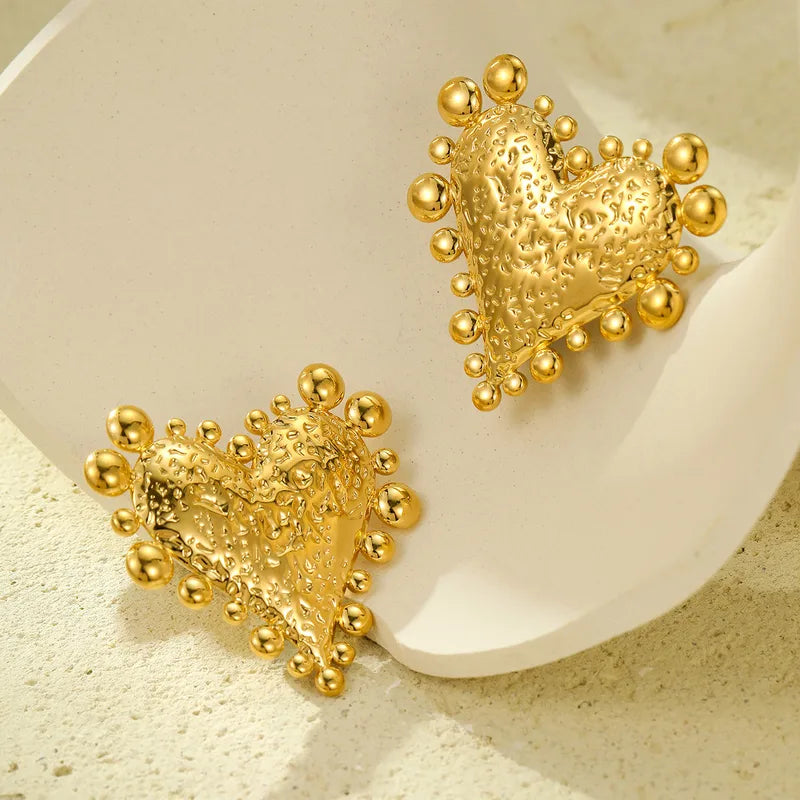 Vintage Gold Heart Shaped Earrings