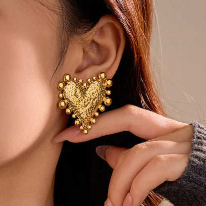 Vintage Gold Heart Shaped Earrings