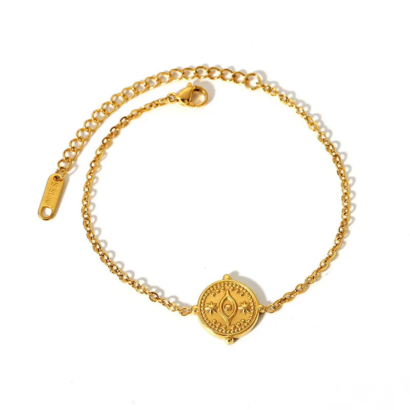 Eye Charm Gold Chain Bracelet
