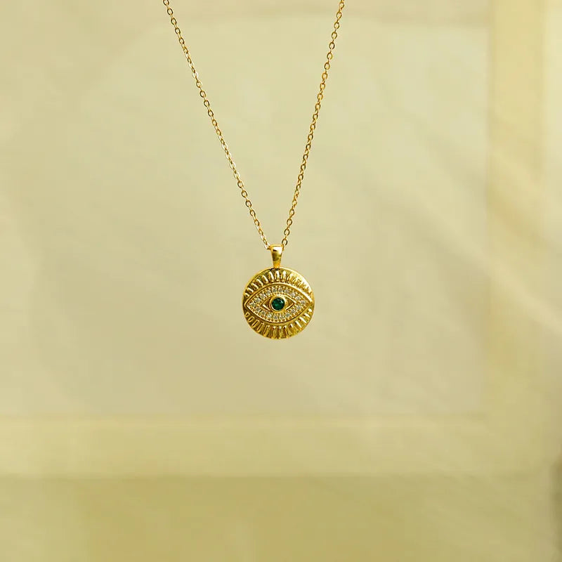 Eye Charm Gold Necklace