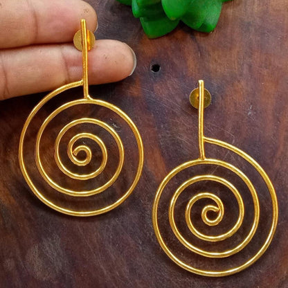 Gold Spiral Earrings