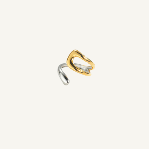 Gold Silver Adjustable Ring