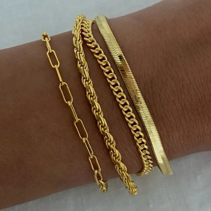 Rope Chain Gold Bracelet