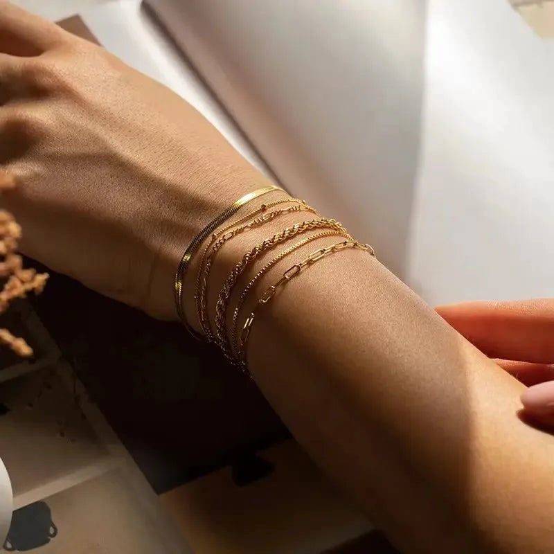 Rope Chain Gold Bracelet
