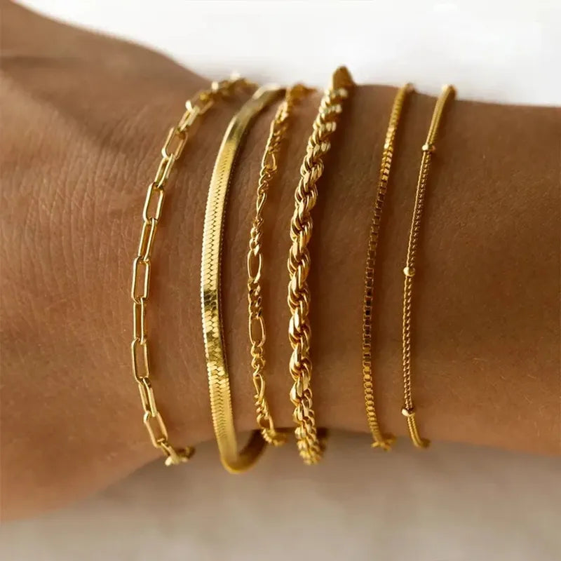 Rope Chain Gold Bracelet