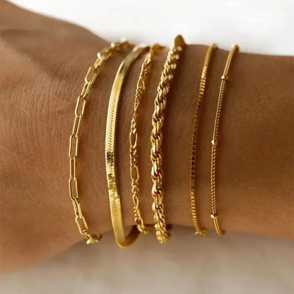 Rope Chain Gold Bracelet