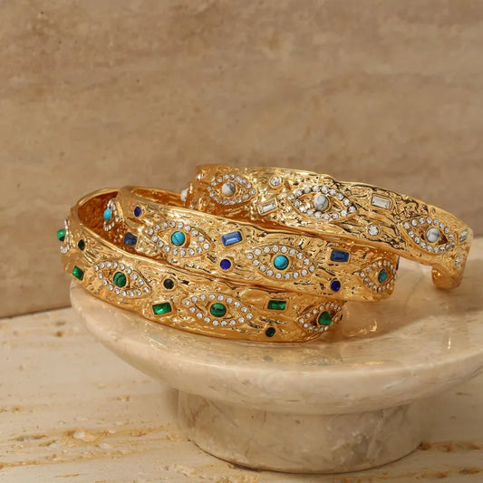 Turquoise Vintage Gold Cuff Bracelet