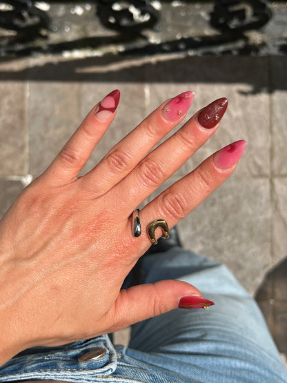 Gold Silver Adjustable Ring