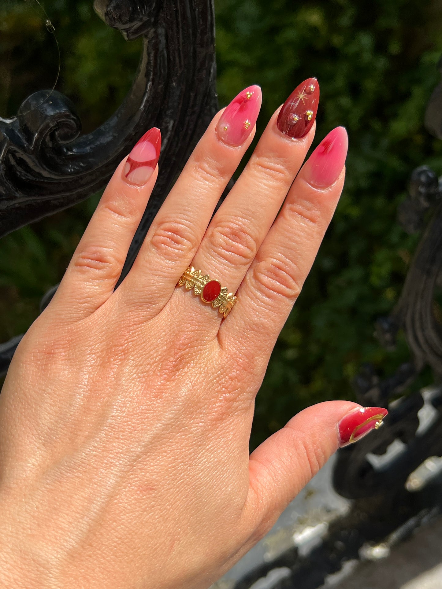 Red Stone Gold Ring