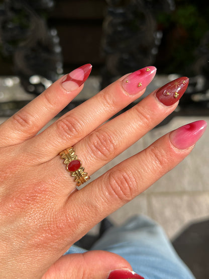 Red Stone Gold Ring