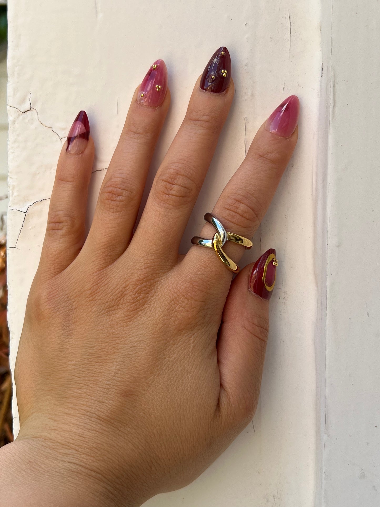 Gold Silver Interlaced Ring