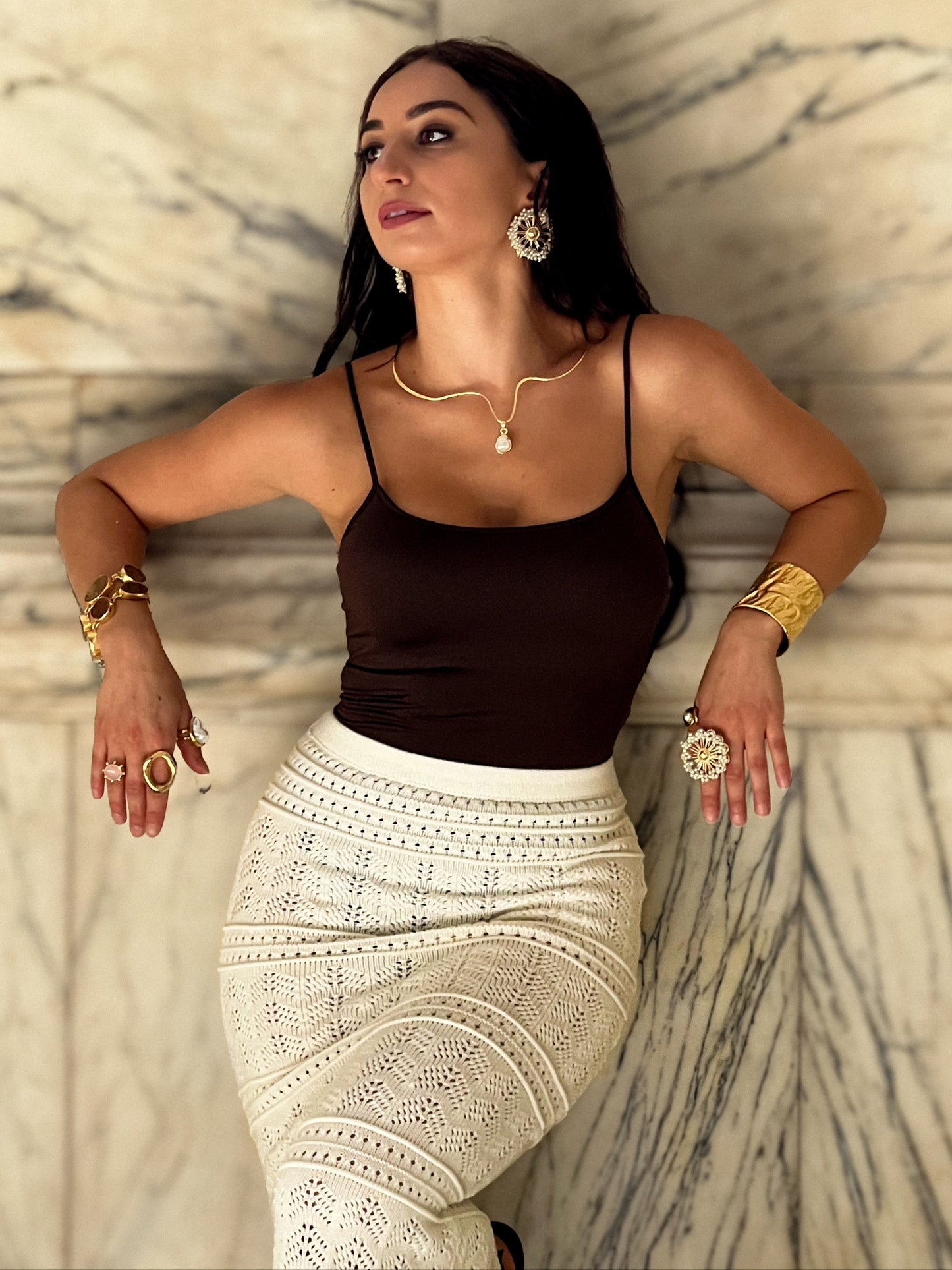 Teardrop Pearl Gold Necklace