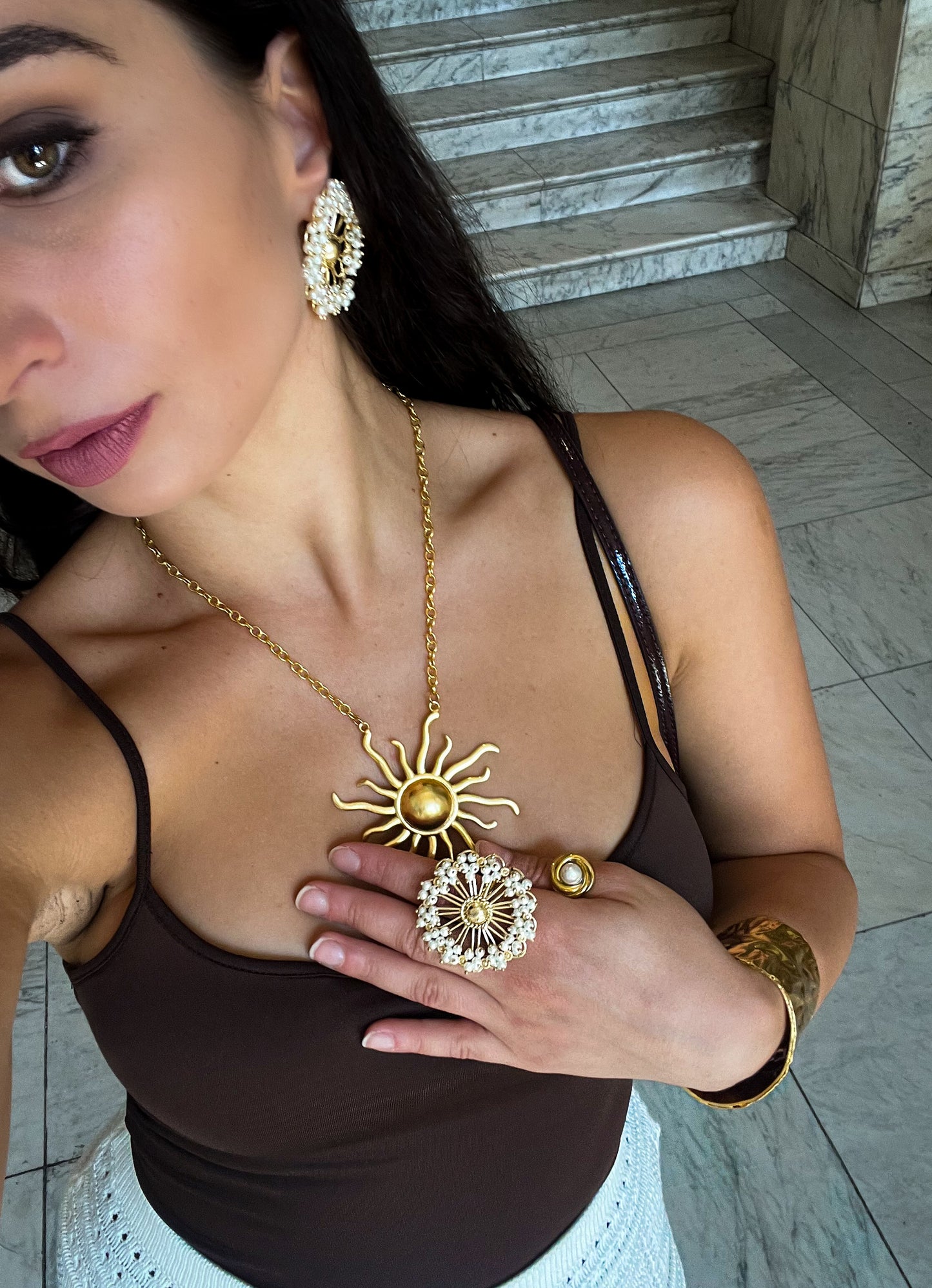 Gold and Pearls Ring
