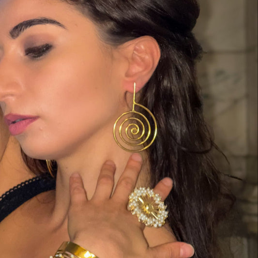 Gold Spiral Earrings