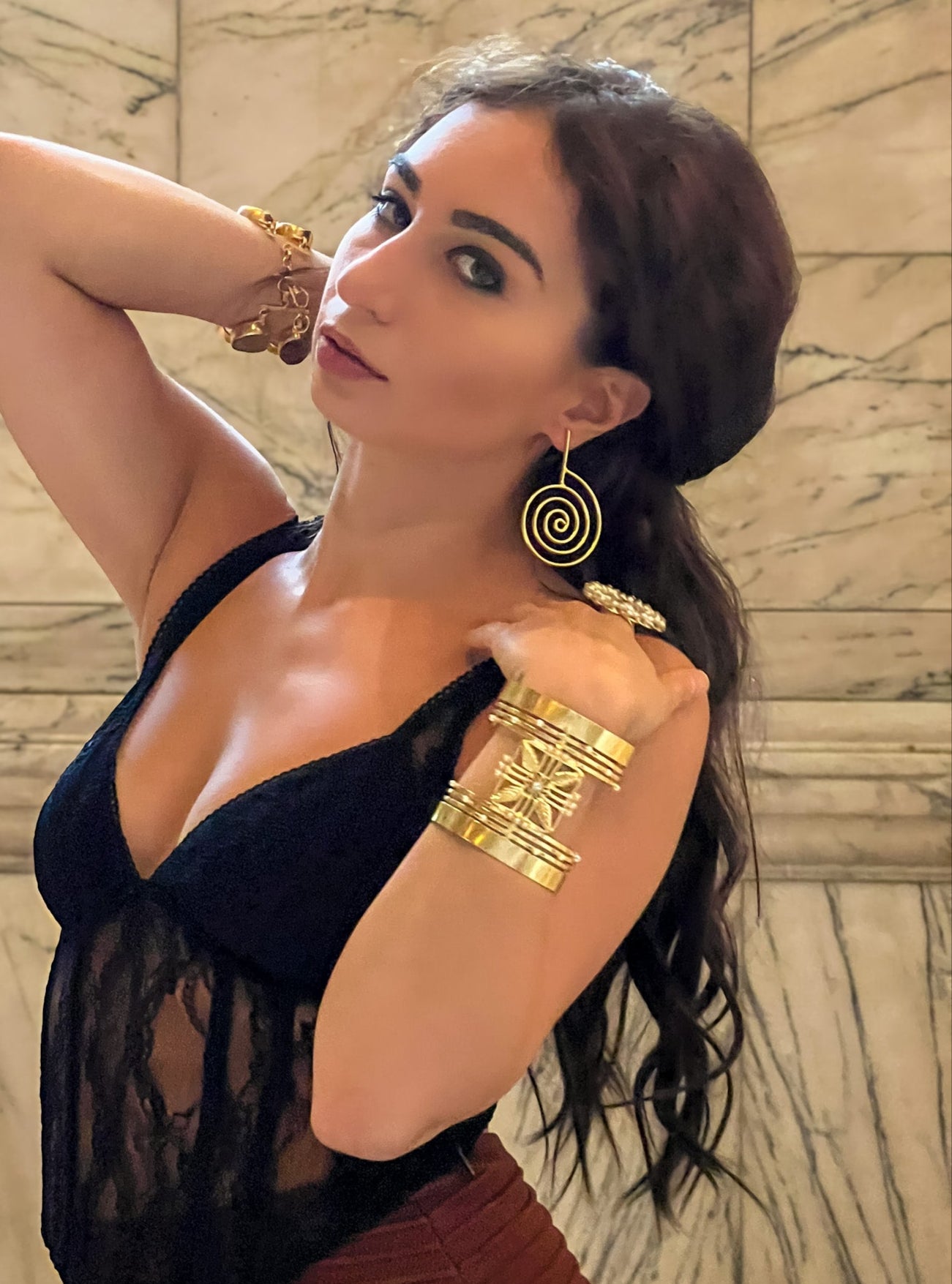 Gold Spiral Earrings