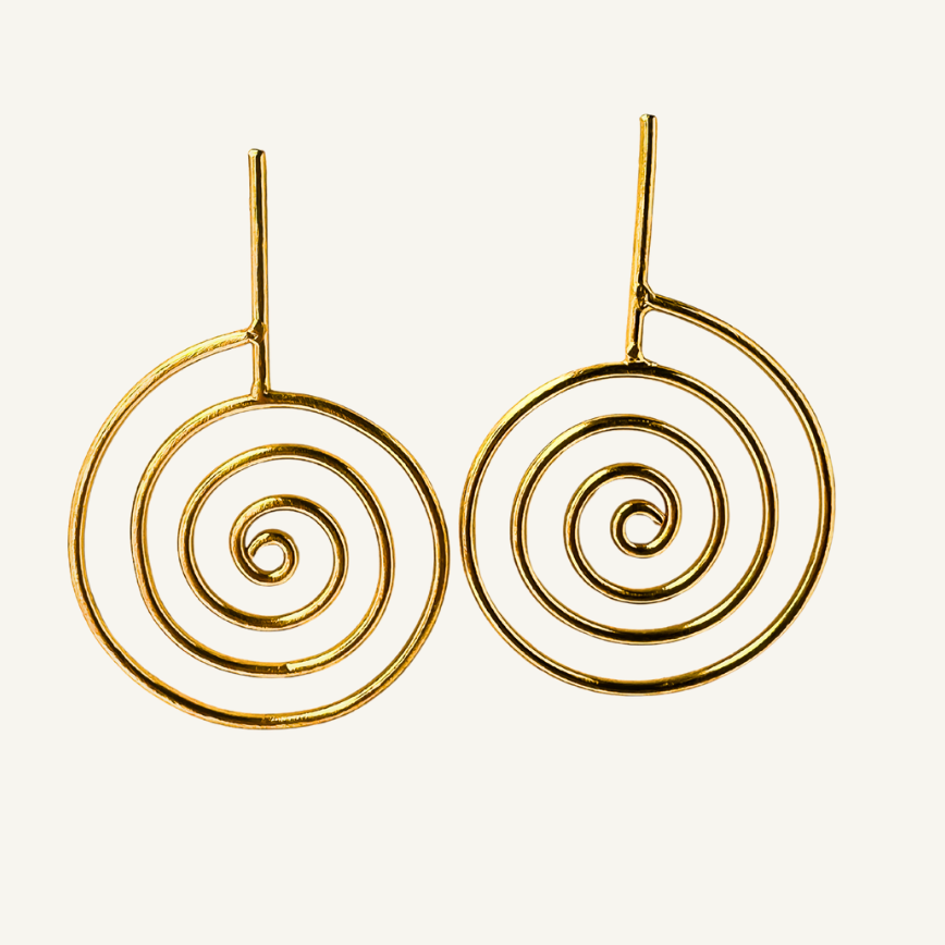 Gold Spiral Earrings