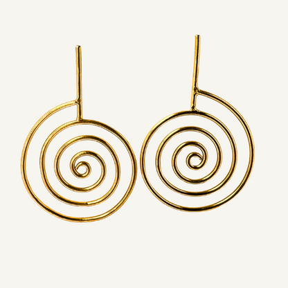 Gold Spiral Earrings