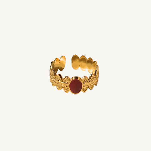 Red Stone Gold Ring